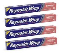 Reynolds Classic Kitchen Foil - Aluminium Tin Foil for Cooking BBQ Roasting - Heavy Duty Kitchen Wrap Storage Solution - 4 Pack Rolls 304mm x 9.14m