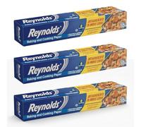 Reynolds Parchment Paper Roll Set of 3 (10m Each) - Premium Non-Stick Baking Paper, Greaseproof Kitchen Paper, Oven Safe, Microwave & Air Fryer Cooking Sheets, Ideal for Baking & Food Prep