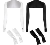 REYOK 2 Piece UV Protection Shawl Arm Sleeve with 2 Pairs Cooling Sleeve,Cooling Shawl Arm Sleeve with Finger Hole Sun Protection Sleeves for Women Golfing Driving and Outdoor Sports