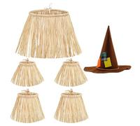 REYOK Halloween Scarecrow Costume Set, Felt Scarecrow Hat, Raffia Scarecrow Straw Kit for Harvest Party, Halloween - 6Pcs