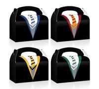 Reyoust 24PCS Magical School Party Decorations for Girls Boys Wizard Gift Gable Boxes Magic Theme Treat Boxes with Handles Magic School Goodie Candy Paper Box for Happy Wizard Birthday Party Supplies