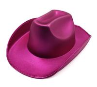 Reyox 1 PC Adults Metallic Space Cowboy Hat, Cowgirl Hat for Fancy Dress Party Hot Pink