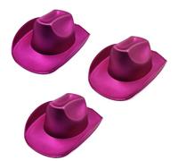 Reyox 3 PCS Adults Metallic Space Cowboy Hat, Cowgirl Hat for Fancy Dress Party Hot Pink