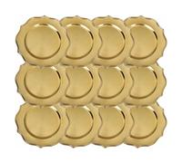 Reyox Charger Plates with Scalloped Rim, Plastic Chargers for Dinner Plates, Table Chargers for Wedding, Party, Event Decoration Gold Set of 12 13"