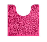 Reyox Chenille Bath Mat, Toilet Rugs U Shaped, Soft Plush Bath Bathroom Rug, Absorbent Shaggy Bathroom Contour Rug Hot Pink 19.7"x19.7"