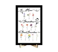 Reyrijf Personalized Mom Grandma Great Grandma Birth Month Flower Wooden Sign Plaque,Custom Mother's Day Birth Month Flower Garden Grandma Nana Gift, Mothers Day Birthday Grandma Mom Nana Gigi Gifts