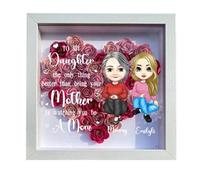 Reyrijf To My Daughter From Mom Happy Mother's Day, Watching My Daughter Being a Mom Personalized Mothers Day MOM Heart Flower Shadow Box Frame, Custom Name Flower Shadow Box Frame,Gifts for Daughter