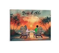 Reyrijf You & Me We Got This Summer Beach Chair Couple Canvas Poster, Personalized Beach View Couple Sitting Beach Gift, Custom Beach Framed Canvas Wall Art Gifts For Couple, Him, Her