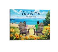 Reyrijf You & Me We Got This Summer Beach Chair Couple Canvas Poster, Personalized Beach View Couple Sitting Beach Gift, Custom Beach Framed Canvas Wall Art Gifts For Couple, Him, Her