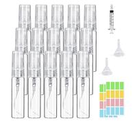 Reyshin 15 Pcs Glass Perfume Atomiser Refillable,Portable Mini Empty Spray Atomiser Bottle Reusable Travel Fragrance Glass Bottles for Essential Oil Hair Aromatherap Perfumes (5ml, Transparent)