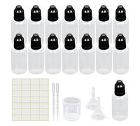 Reyshin 20 Pack 30ml Plastic Dropper Bottle, Plastic Empty Squeezable Dropper Bottles Eye Dropper Dispenser Paint Dropper Bottles with Funnel Measuring Cup Label Transfer Pipette