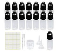 Reyshin 30 Pack 10ml Plastic Dropper Bottle, Plastic Empty Squeezable Dropper Bottles Eye Dropper Dispenser Paint Dropper Bottles with Funnel Measuring Cup Label Transfer Pipette