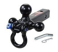 REYSUN 864058HP Trailer Hitch Tri Ball Mount and 360 Swival Tow Shackle, Fits for 2 Inch Receiver, Hitch Pin Included