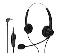 REYXVQS 2.5mm Binaural Wired Telephone Headset, Noise Cancelling Call Center Earphone with Mic Mute, Ergonomic Office Headset for Business Customer Service and Telemarketing