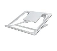 REYXVQS Notebook Stand Folding Portable Silver Aluminum Alloy C6 Laptop Bracket, Adjustable Height Laptop Stand with Silicone Protection for 11-17in Laptops, Tablets and Books