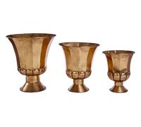 Reza Oversized Antique Planters - Set of 3 Interiors by Premier Gold One Size