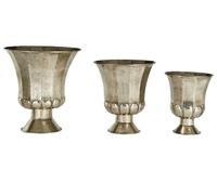 Reza Oversized Antique Planters - Set of 3 Interiors by Premier Silver One Size