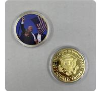 REZAJDUIE Commemorative Coin 2024 Donald Trump Assassination Failure FIGHT Metal Gold Plated Medal Challenge Coin Collection