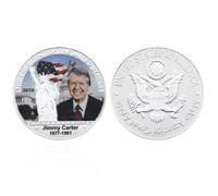REZAJDUIE Commemorative Coin 46 Us Presidents Jimmy Carter Silver Plated Challenge Coins Embossed Craft Collectable Gift