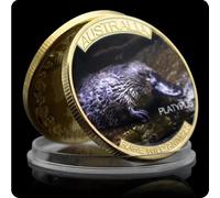 REZAJDUIE Commemorative Coin Australian Rare Wild Animals Plated Golden Coin Kangaroo/Cassowary/Koala/Wombat/Platypus Memorial Medal Crafts