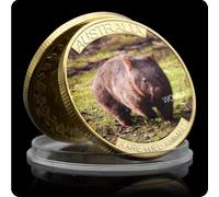 REZAJDUIE Commemorative Coin Australian Rare Wild Animals Plated Golden Coin Kangaroo/Cassowary/Koala/Wombat/Platypus Memorial Medal Crafts