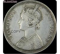 REZAJDUIE Commemorative Coin East India Company 1893 Victoria Empress Brass Silver Plated Copy Coins Collectible Coin Souvenir Coin