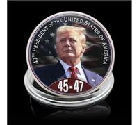 REZAJDUIE Commemorative Coin Gold/Silver Plated Donald Trump 2025 45-47Th Us President Election Victory Collectibles Art Souvenir