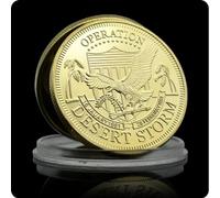 REZAJDUIE Commemorative Coin Operation Desert Storm Silver Plated Coin US Military Challenge Coin Medal War Badge Collectibles Gift