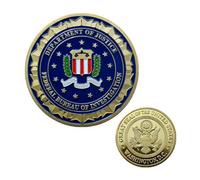 REZAJDUIE Commemorative Coin USA Department Of Justice Gold Plated Souvenir Coin American FBI Metal Challenge Coin
