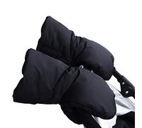 Reze 1 Pair Baby Pushchair Stroller Gloves Hand Muff Warm Thickened Cotton Winter Waterproof Anti-freeze Baby Carriage Hand Cover Black