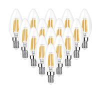 REZELADA C35 4W/6W E12 Candelabra LED Light Bulbs 40Watt/60Watt Equivalent Dimmable 2700K Warm White Chandelier Ceiling Fan Candle Light Bulb 15pcs(4W)