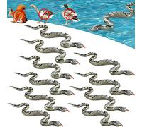 REZELADA Inflatable Snakes for Pool, 10PCS Floating Snakes for Pool, Fake Snake Black Mamba Snake Toys for Garden Props to Scare Birds,Squirrels, Mice, Prank Stuff,Halloween Decorations