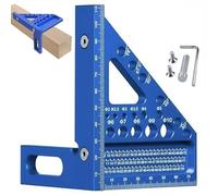 REZSOVEE 3D Multi-Angle Aluminum Alloy Measuring Tool, Precision Carpenter’s Square Ruler with Angle Position Pin for Woodworking & DIY Projects