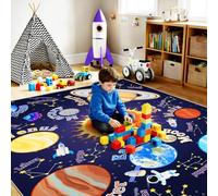 Rezutan Kids Rugs for Playroom 80x150CM-Outer Space Washable Play Mats