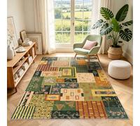 Rezutan Washable Rugs for Bedroom 80x150cm Floral Colourful Patchwork Rug