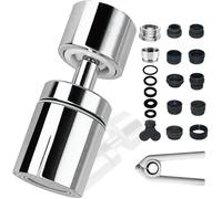 REZZI Kitchen Tap Spray Head Faucet Adapter 360° Swivel Spout Sink Tap Faucet Attachment Spray with 2 Functions Modes Replacement Tap Aerator Sprayer Accessories Universal Tap Adapter Attachment