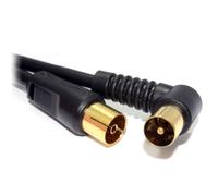 RF Aerial Fly Lead Coax Right Angled Plug to Socket Lead Cable 1.5m