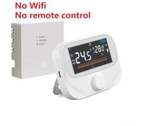 RF Boiler Thermostat Compatible with Smart App, Wireless Programmable Room Temperature Controller with Remote Control, Rotary Adjustment, Weather and Humidity Display, Power Failure Memory