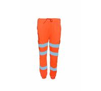 RF BY HARJAS Mens HI VIZ HIGH Visibility Combat Trouser Jogging Bottom - Workwear Joggers -(AS PER ISO 20471:2013) RF0250_JOGGERORANGE_XL Orange