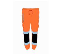 RF BY HARJAS Mens HI VIZ HIGH Visibility Combat Trouser Jogging Bottom - Workwear Joggers -(AS PER ISO 20471:2013) RF0250_JOGGERORANGE1_XXL