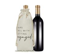 RF&CM Engagement Wine Bottle Gift Bags - Pairs Well With Engagements, Gift for Couples, Her, Bride - Party Ideas