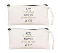 RF&CM Pack of 2 Pencil Case Educator Little People Need as Big Hearts as Yours, for Teacher, Pencil Case with Saying, Graduation Gift, Cotton Pencil Case, Farewell Gift