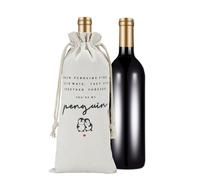 RF&CM Penguin Anniversary Wine Bottle Bags/Cute Romantic Valentine Wine Bottle Bags for Husband Wife Boyfriend Girlfriend Fiancee Him or Her/Valentines Day Wine Bottle Bags for Loved One/Birthday