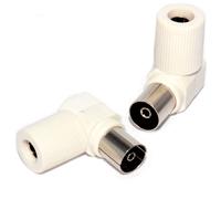 RF Coax Right Angle SOCKET for TV Aerial Cables - Freeview HD compatible