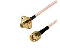 RF coaxial Cable SMA Female Jack to SMA Male Plug Pigtail Cable 4 Holes Flange Chassis Panel Mount RG316 /20cm WiFi Router （2 pcs）