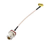 RF coaxial coax cable assembly SMA male right angle to N female bulkhead 12''