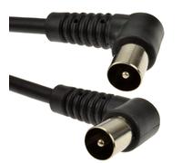 RF Fly Lead Right Angle Male Plug to Plug Coaxial TV Freeview Cable 4m Black