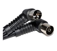 RF Fly Lead Right Angle Plug - Socket Coax TV Freeview Cable 2m