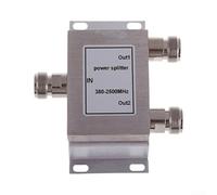 RF Power Divider 380-2500MHz N-Female Connector | 1-to-2 signal distribution, 50 ohm impedance, N-type female interface, metal housing, 380-2500MHz range