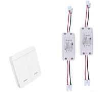 RF Remote Control Light Switch Wireless Kit AC90-250V 10A Relay Receiver for Easy Home Automation Setup(2 * LN3+ 2-way panel)